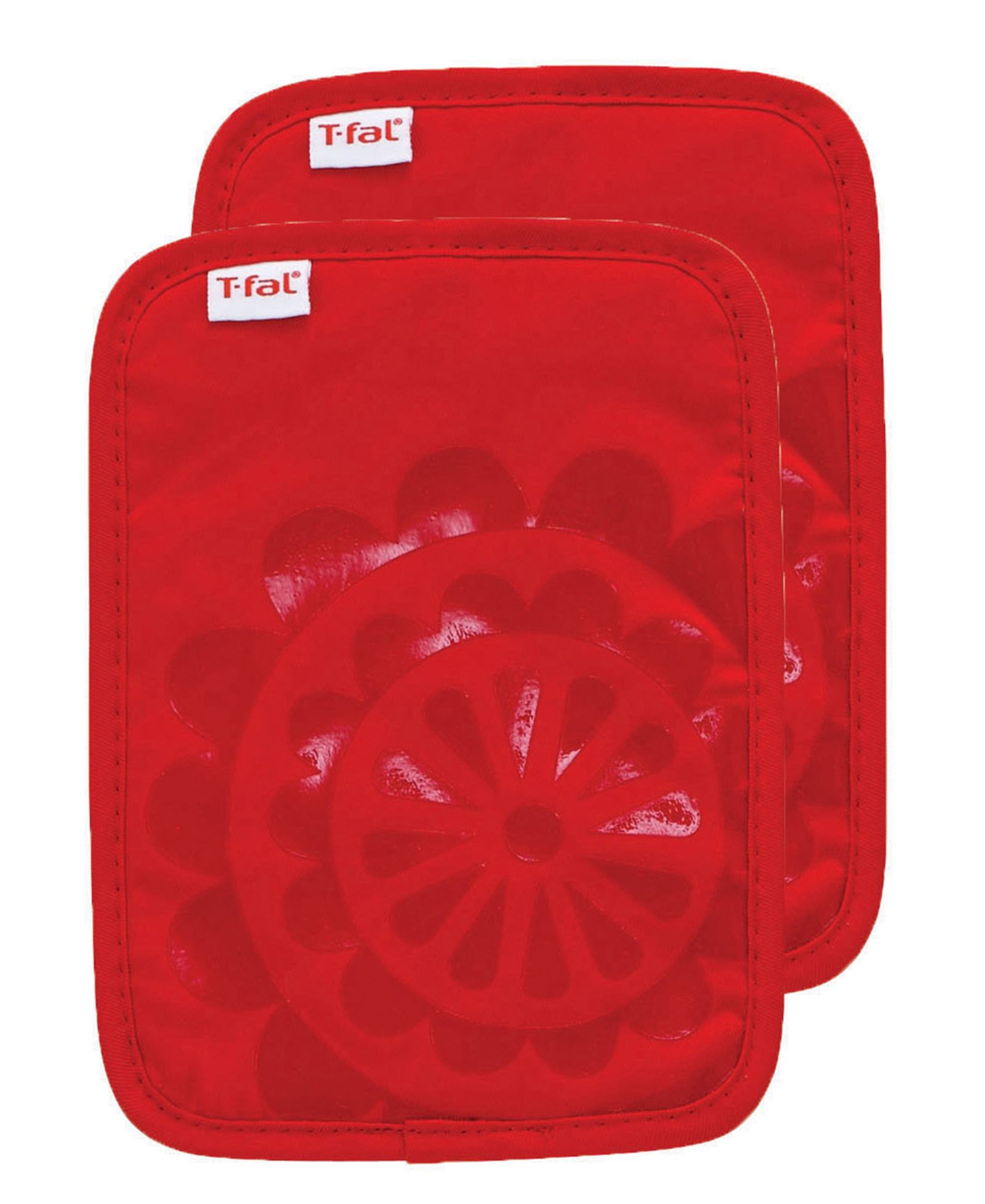 T-Fal Medallion Print Silicone and Cotton Twill Pot Holder, Set of 2