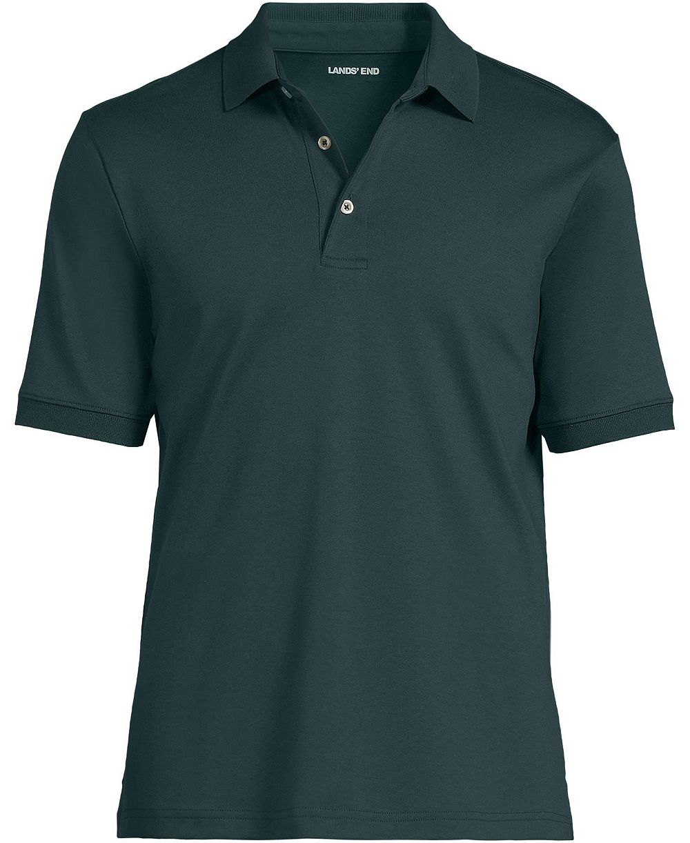 Мужская хлопковая рубашка поло Lands' End Short Sleeve Cotton Supima