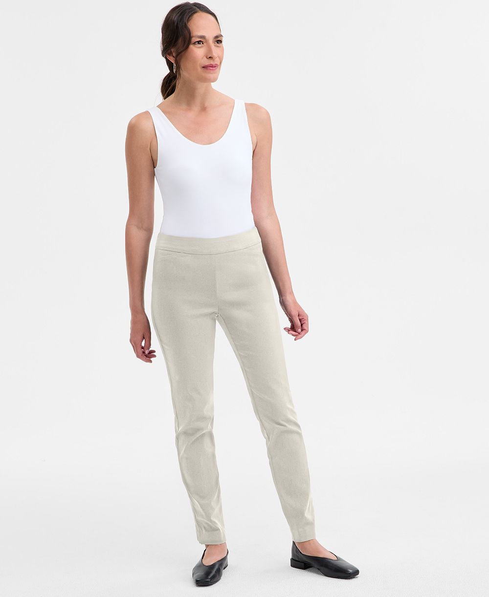 JM Collection Women's Tummy-Control Cambridge Slim-Leg Pull-On Pants