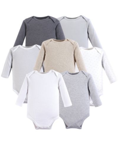 Детский многопакетный набор Hudson Baby 7 штук Cotton Long-Sleeve Bodysuits