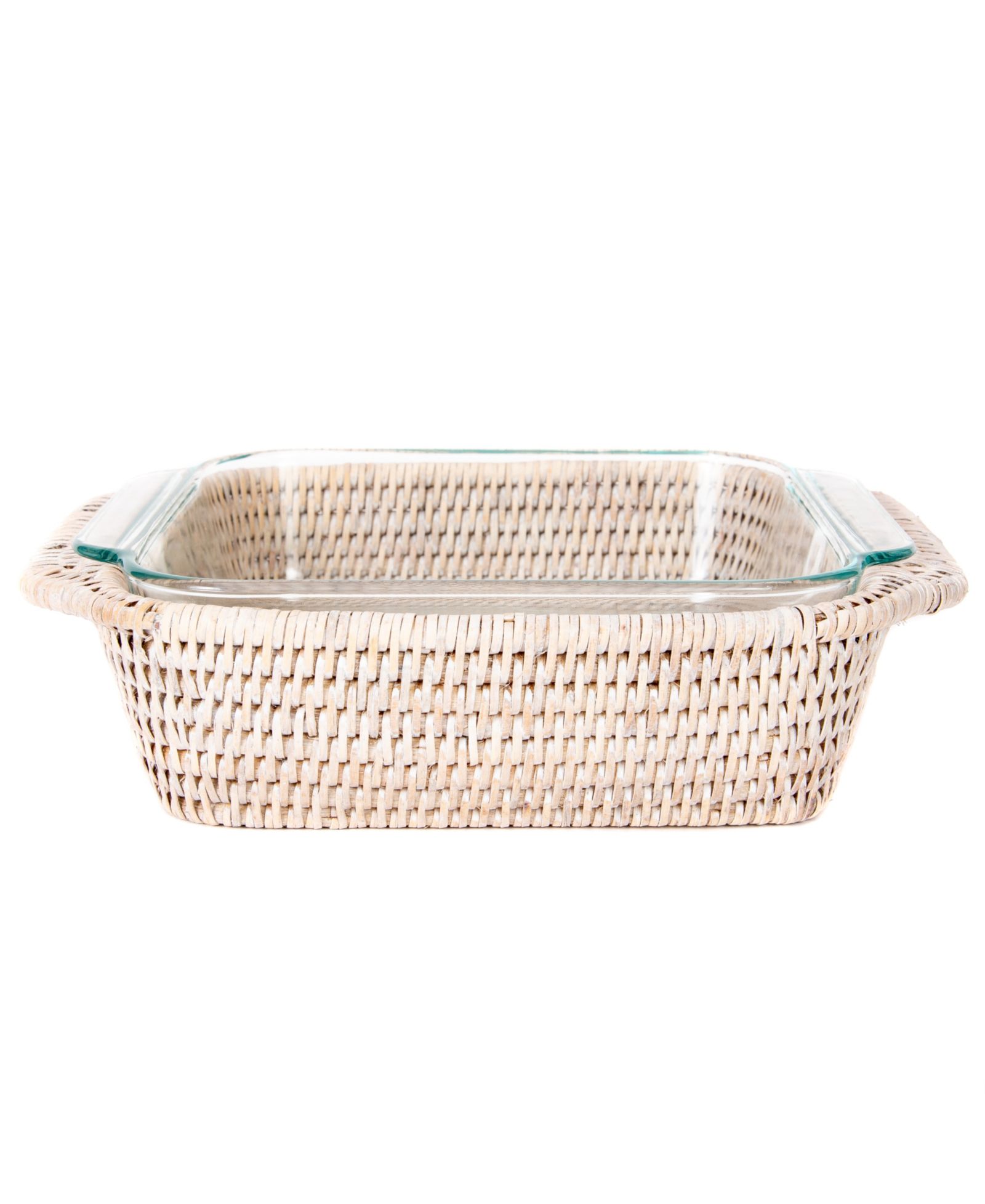 Artifacts Trading Company Rattan Square Baker Basket with Pyrex
