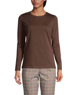 Lands' End Women's Supima Cotton Long Sleeve Crewneck T-Shirt
