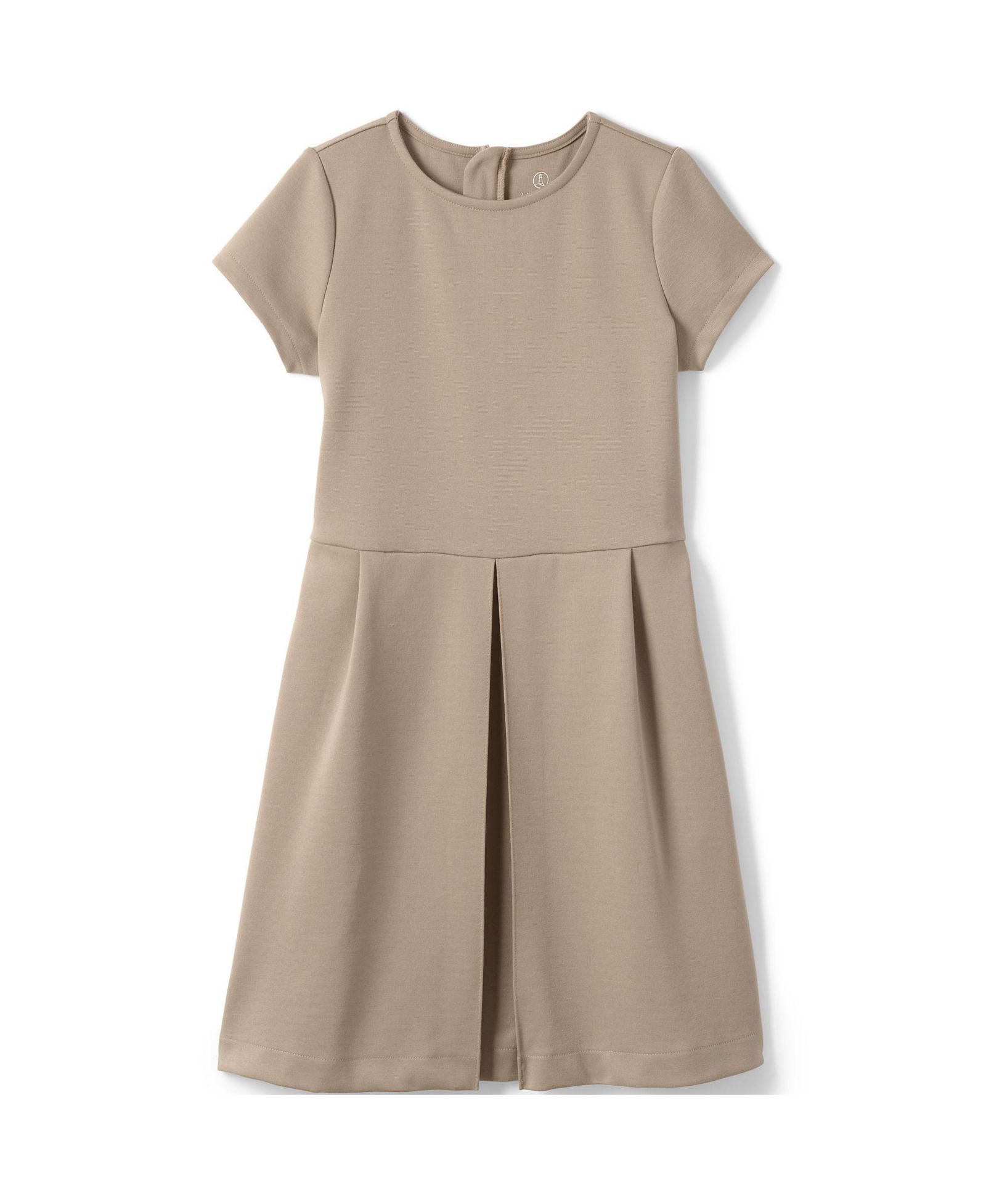 Lands' End Big Girls School Uniform Short Sleeve Ponte Dress Top of Knee
