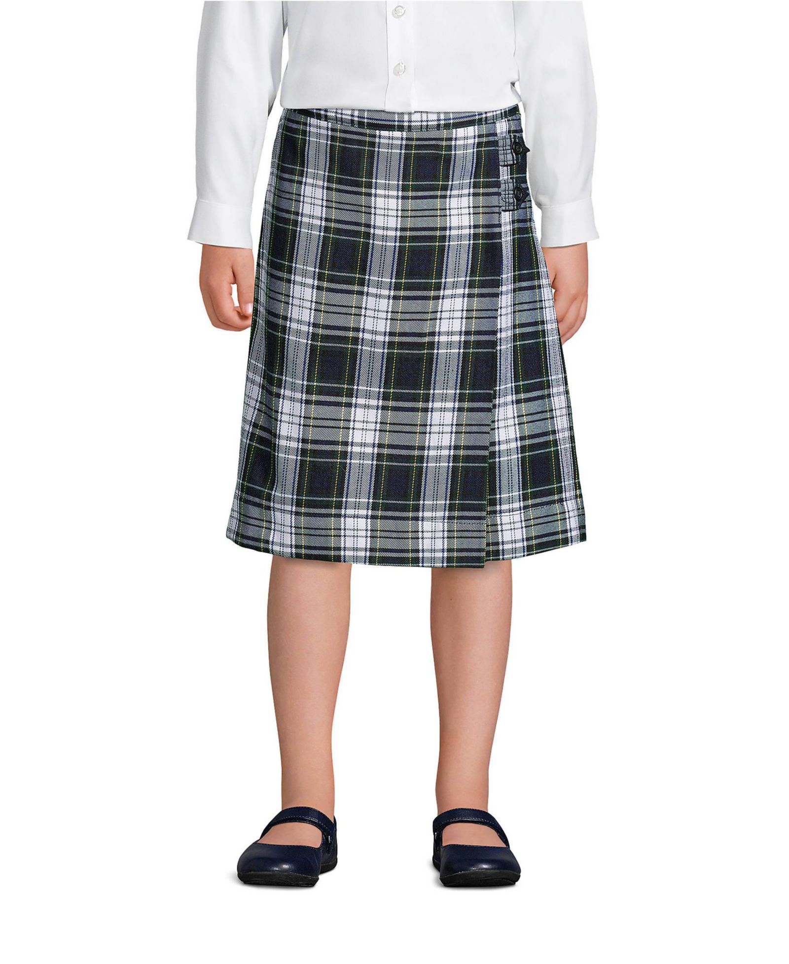 Юбка Lands' End Big Girls School Uniform Slim Plaid A-line Below the Knee