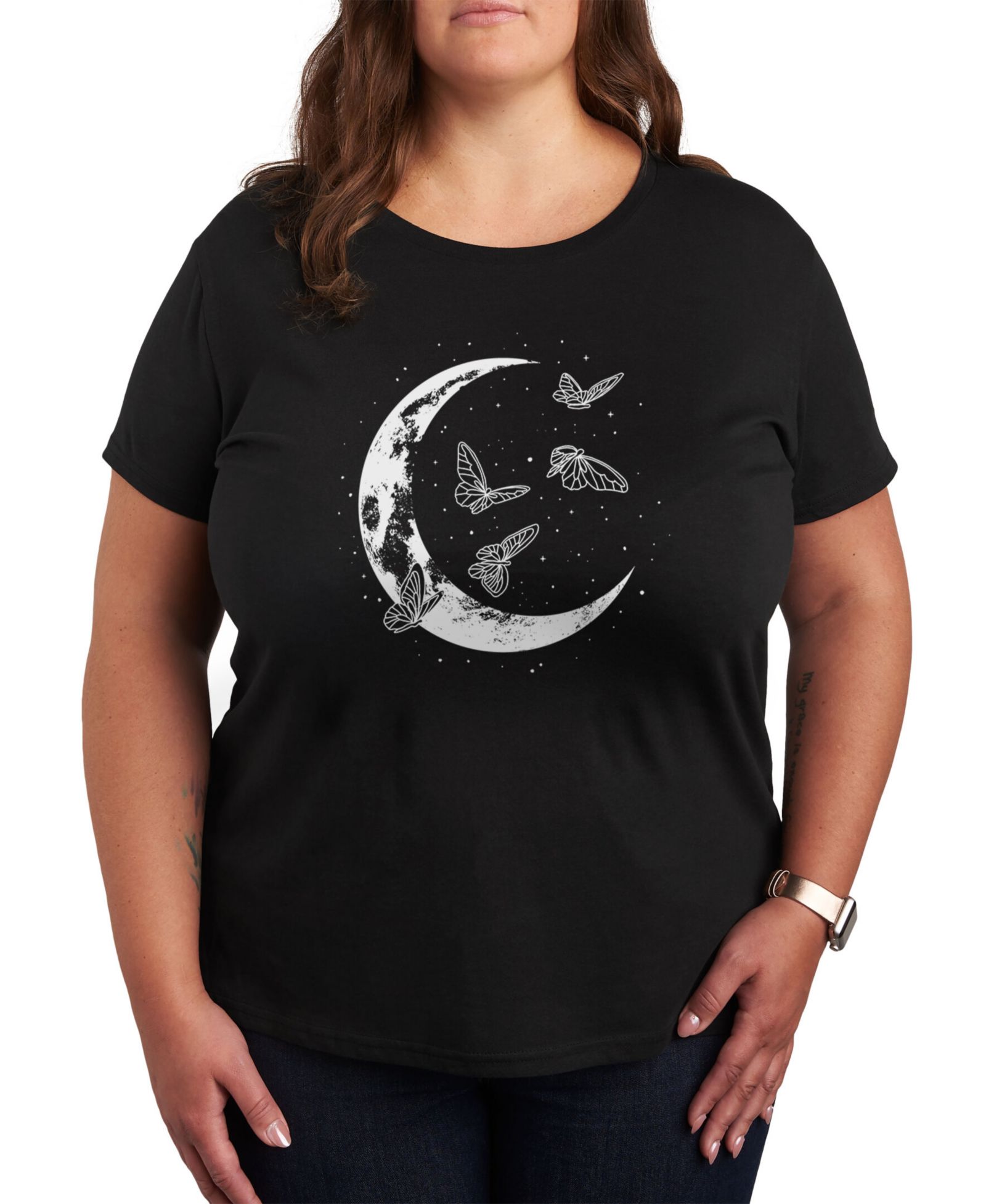 Hybrid Apparel Trendy Plus Size Футболка с графическим принтом Lunar Butterfly