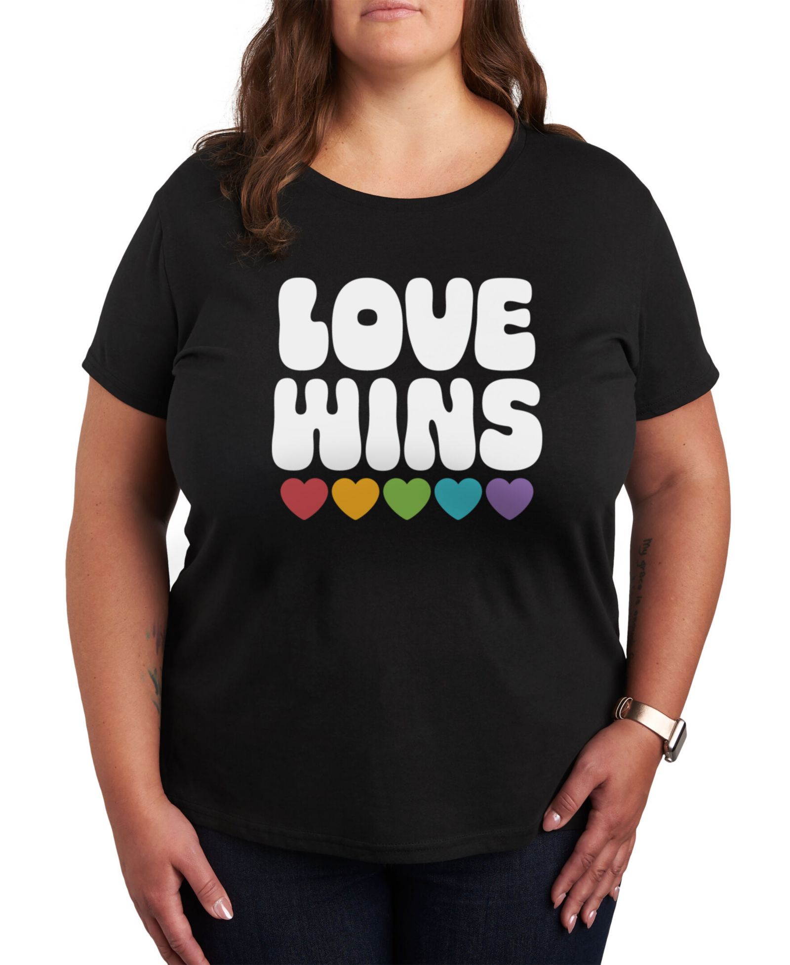 Футболка Hybrid Apparel Trendy Plus Size Love Wins Pride Graphic