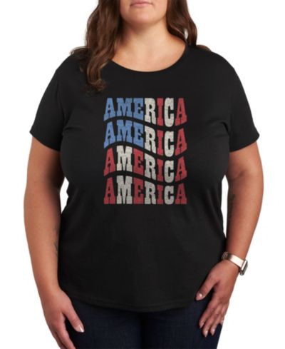 Hybrid Apparel Trendy Plus Size America Graphic T-shirt