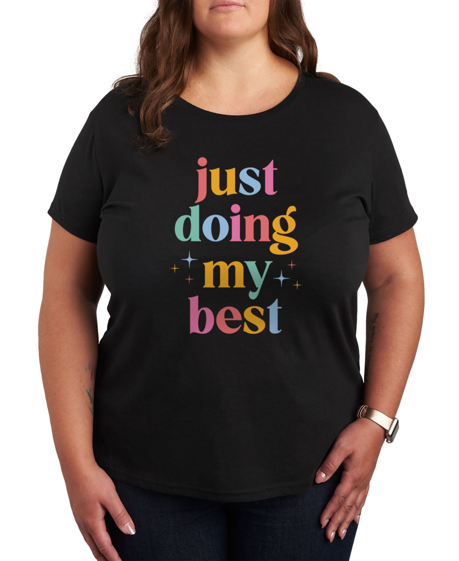Hybrid Apparel Trendy Plus Size Mother's Doing My Best Graphic T-shirt
