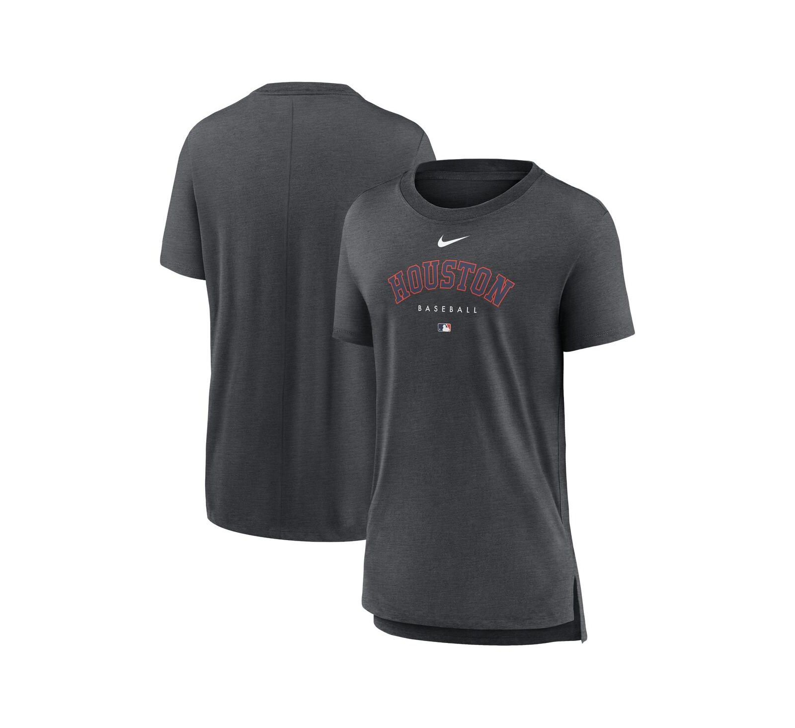 Women's Nike Heather Charcoal Houston Astros Authentic Collection Early Work Tri-Blend T-shirt