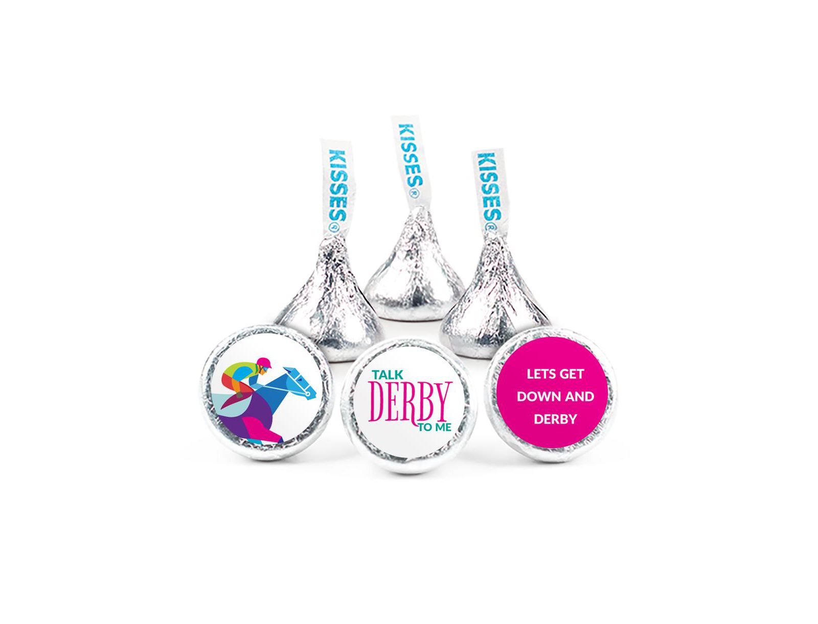 Just Candy Kentucky Horse Derby Candy Hershey's Kisses Milk Chocolate Party Favors, 90 Pieces
