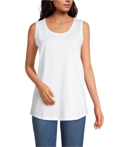 Женский удлиненный топ-туника Lands' End Supima Cotton