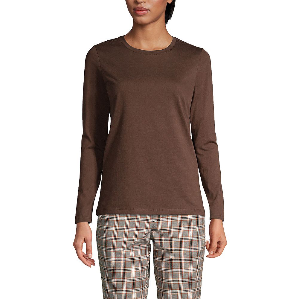 Lands' End Women's Tall Relaxed Supima Cotton Long Sleeve Crew Neck T-Shirt