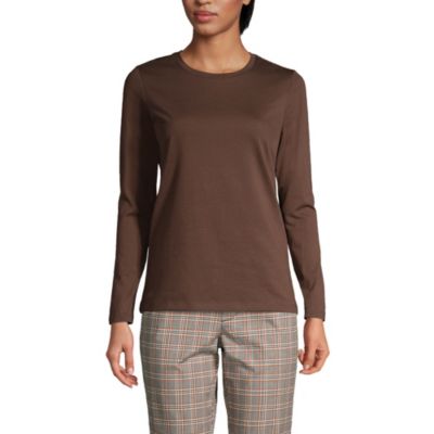 Lands' End Women's Tall Relaxed Supima Cotton Long Sleeve Crew Neck T-Shirt