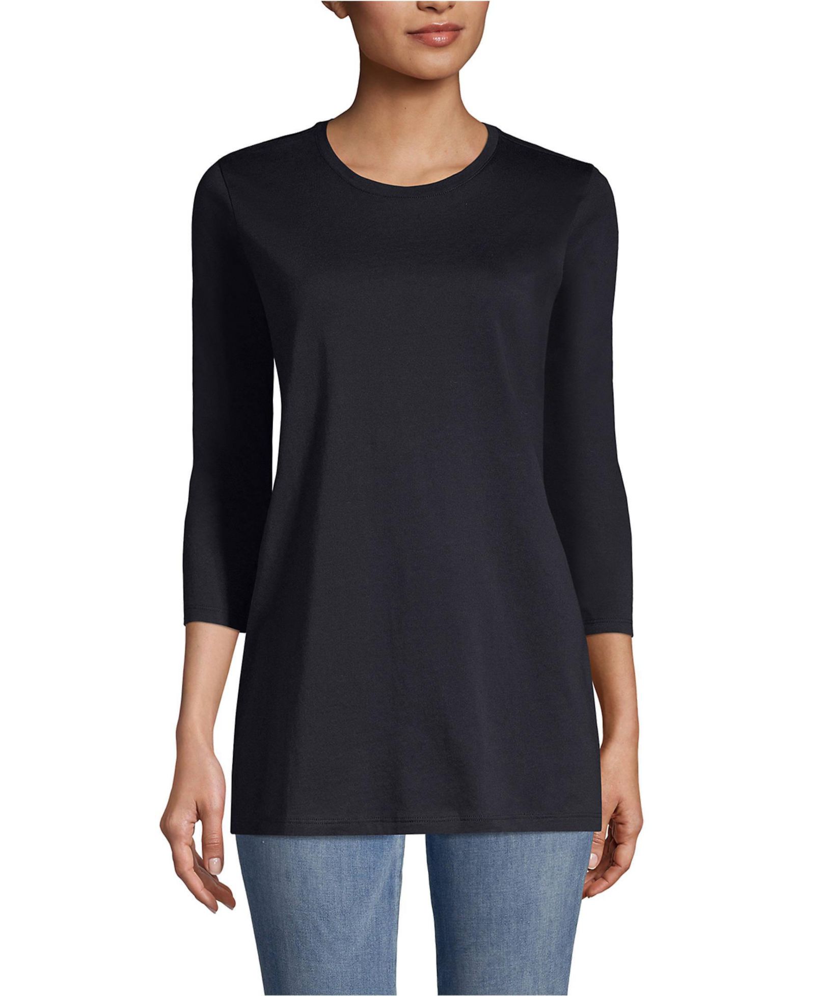 Женская туника Lands' End Tall из хлопка Supima с рукавом 3/4