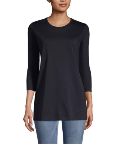 Женская туника Lands' End Tall 3/4 Sleeve Cotton Supima