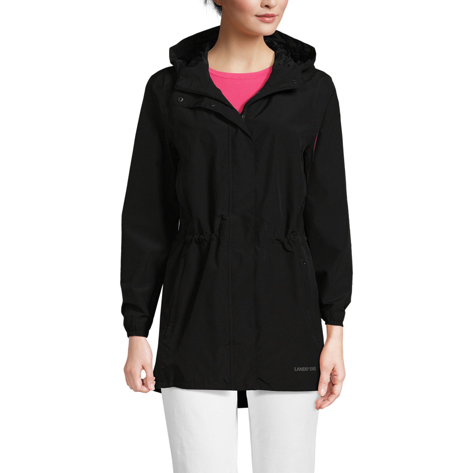 Lands' End Petite Waterproof Hooded Packable Raincoat