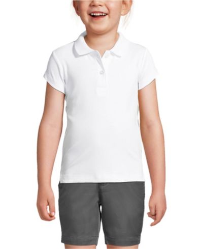 Lands' End School Uniform Girls Short Sleeve Feminine Fit Interlock Polo Shirt