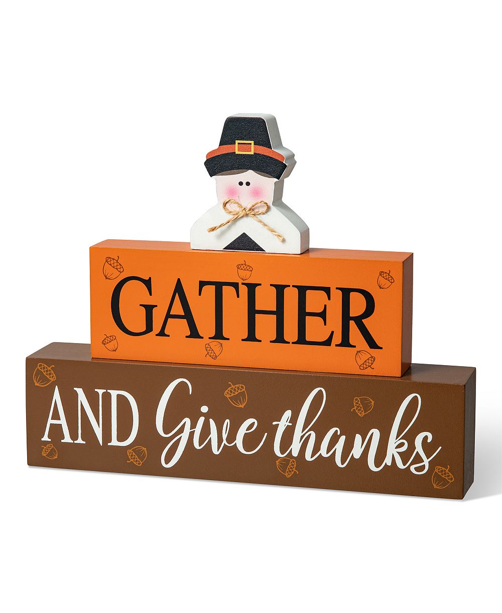 Glitzhome 9.5" деревянная декоративная табличка Pilgrim на День благодарения