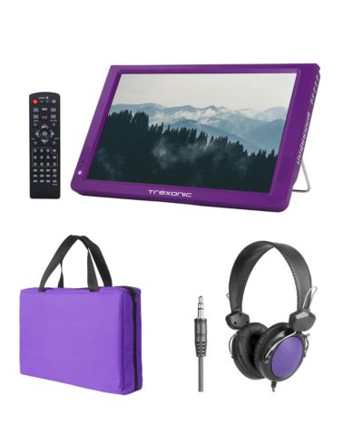 Портативный перезаряжаемый LED TV Trexonic 14 Inch с HDMI, SD/MMC, USB, VGA, AV In/Out и встроенным цифровым тюнером
