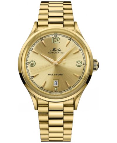Мужские часы Mido Unisex Swiss Automatic Multifort Powerwind Gold PVD Bracelet 40mm