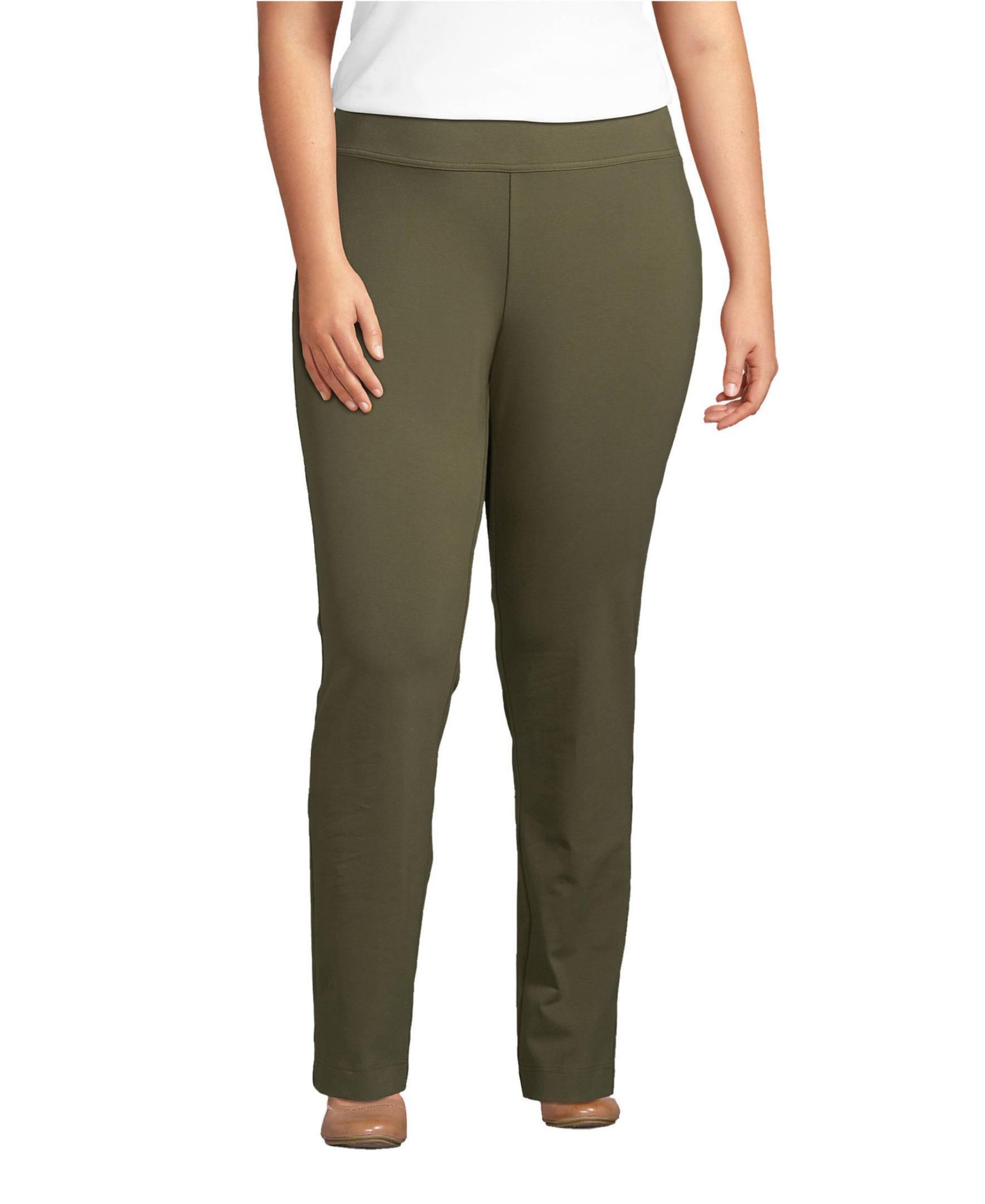 Lands' End Plus Size Starfish Mid Rise Slim Leg Pants