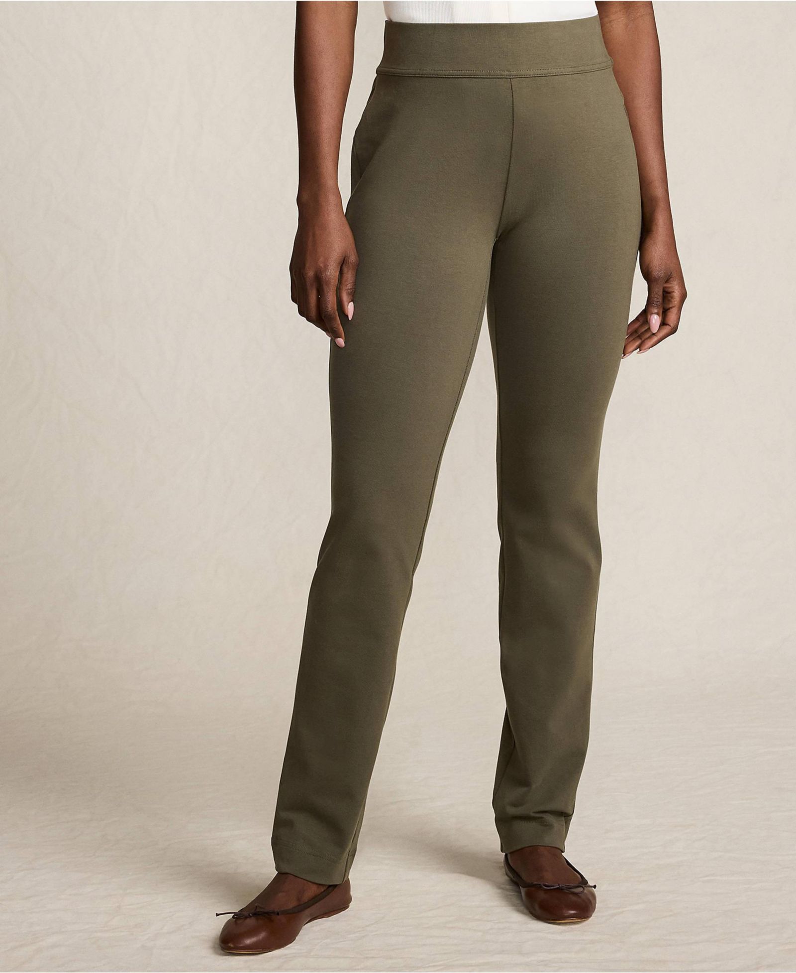 Lands' End Женские брюки Starfish Mid Rise Slim Leg