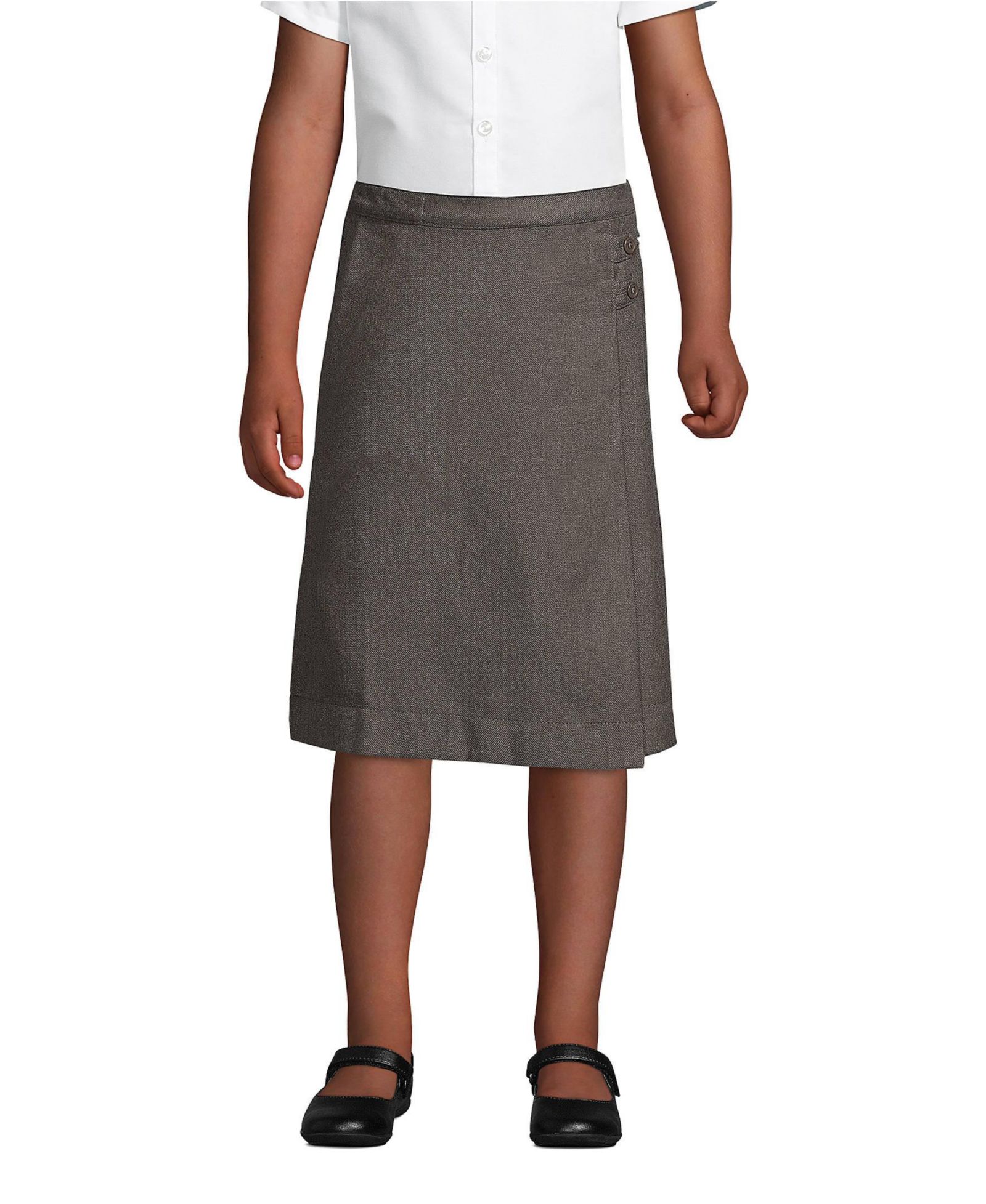 Lands' End Men's School Uniform Girls Child Plus Solid A-line Skirt Below the Knee