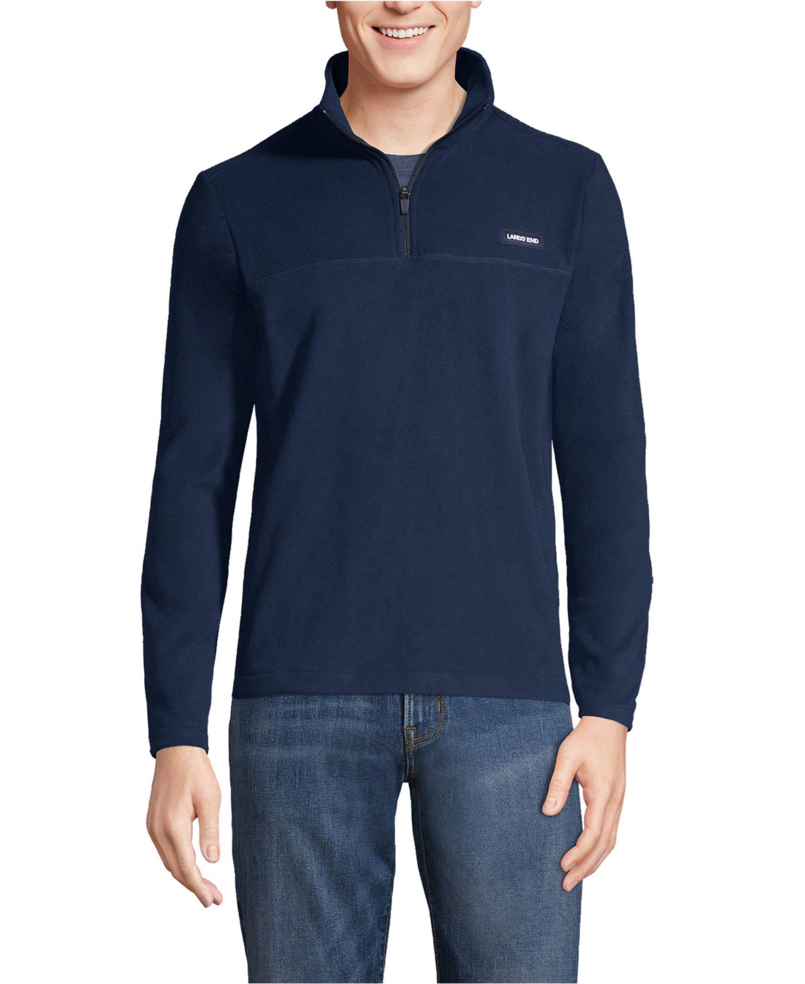 Lands' End Men's Anyweather Fleece Quarter Zip Pullover