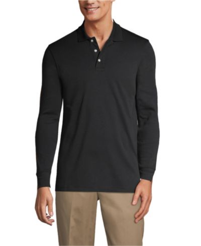Lands' End Мужской School Uniform Long Sleeve Interlock Polo Shirt