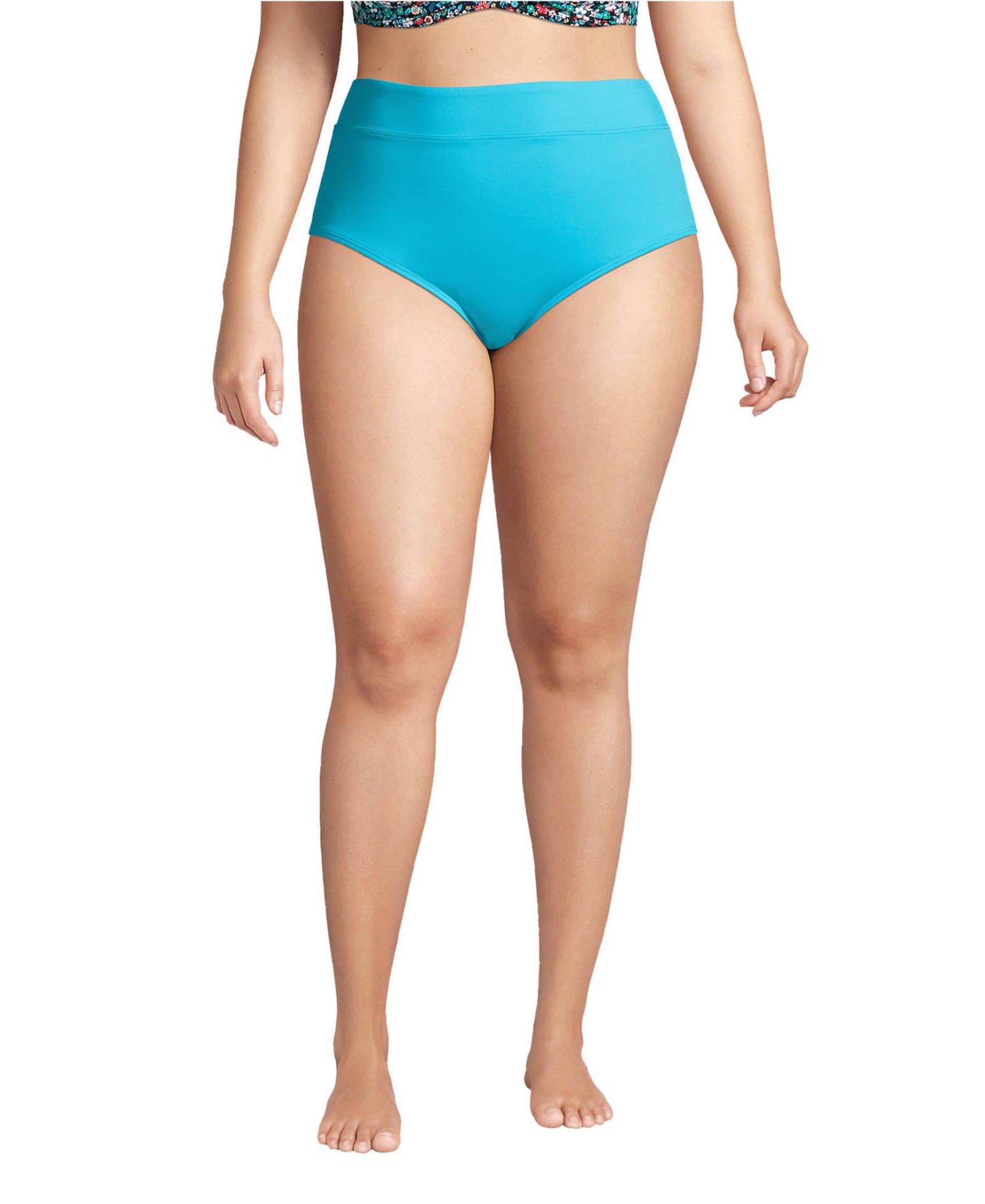 Lands' End Women's Plus Size   Tummy Control High Waisted Bikini Swim Bottoms