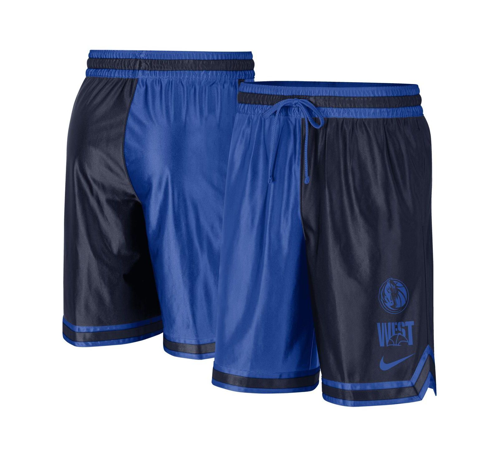 Nike Men's Navy, Blue Dallas Mavericks Courtside Versus Force Split DNA Спортивные шорты