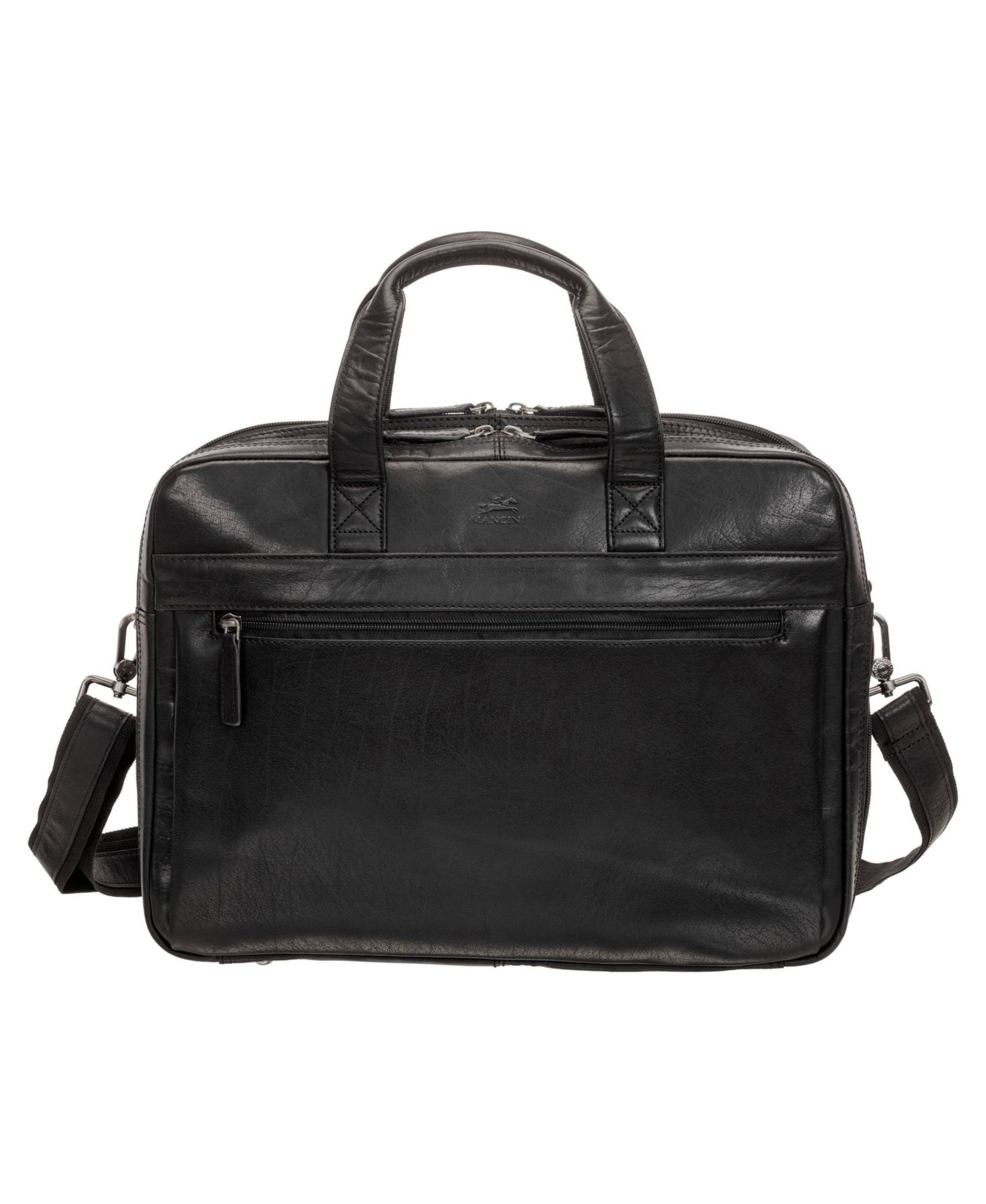 Mancini Men's Buffalo Double Compartment Briefcase for 15.6" Laptop and Tablet