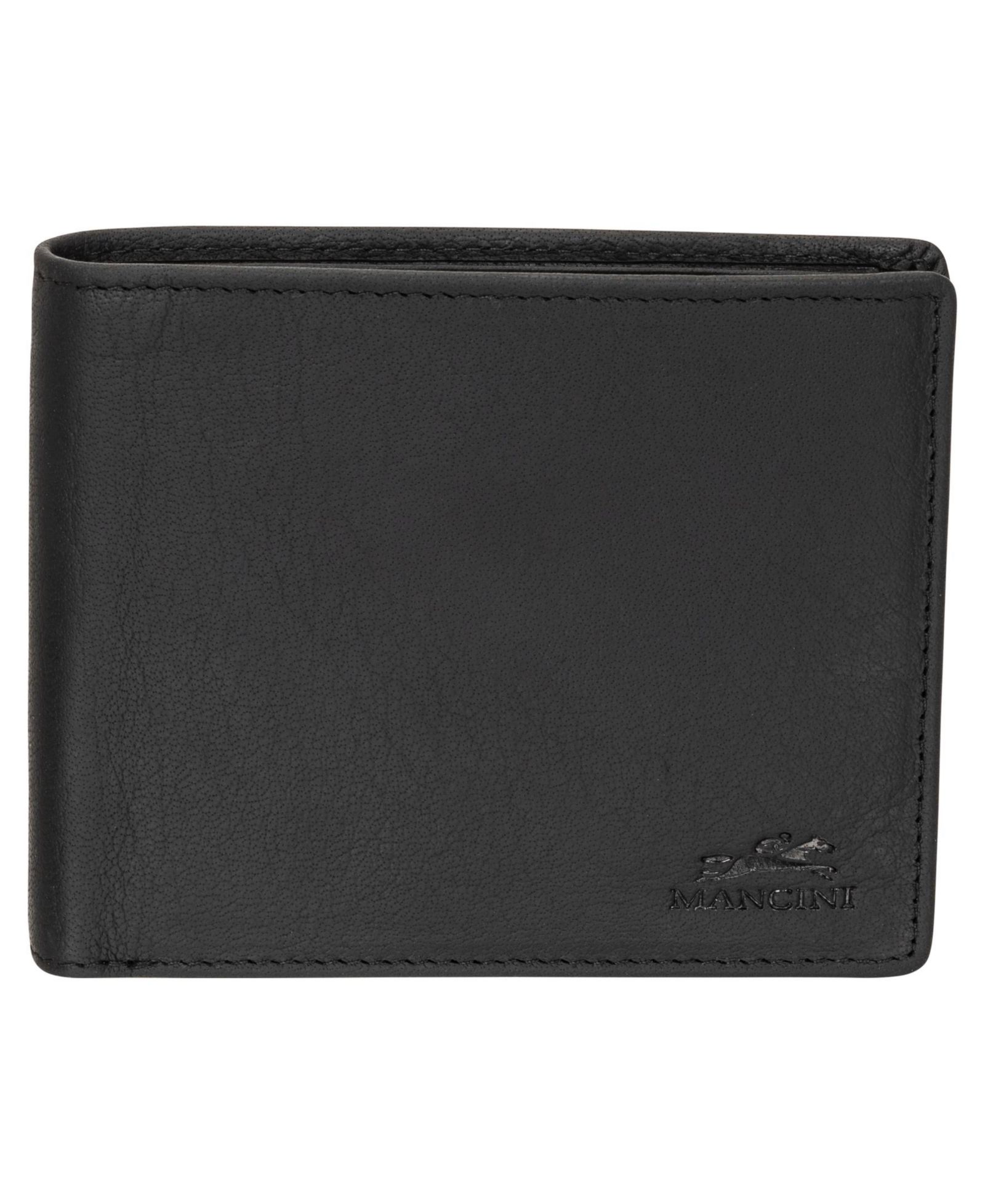 Mancini Men's Buffalo RFID Secure Wallet with Coin Pocket