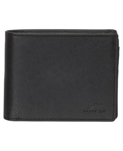 Mancini Men's Buffalo RFID Secure Center Wing Billfold Wallet