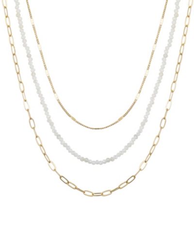 Набор из 3 колье Unwritten Glass Stone и 14K Gold Plated