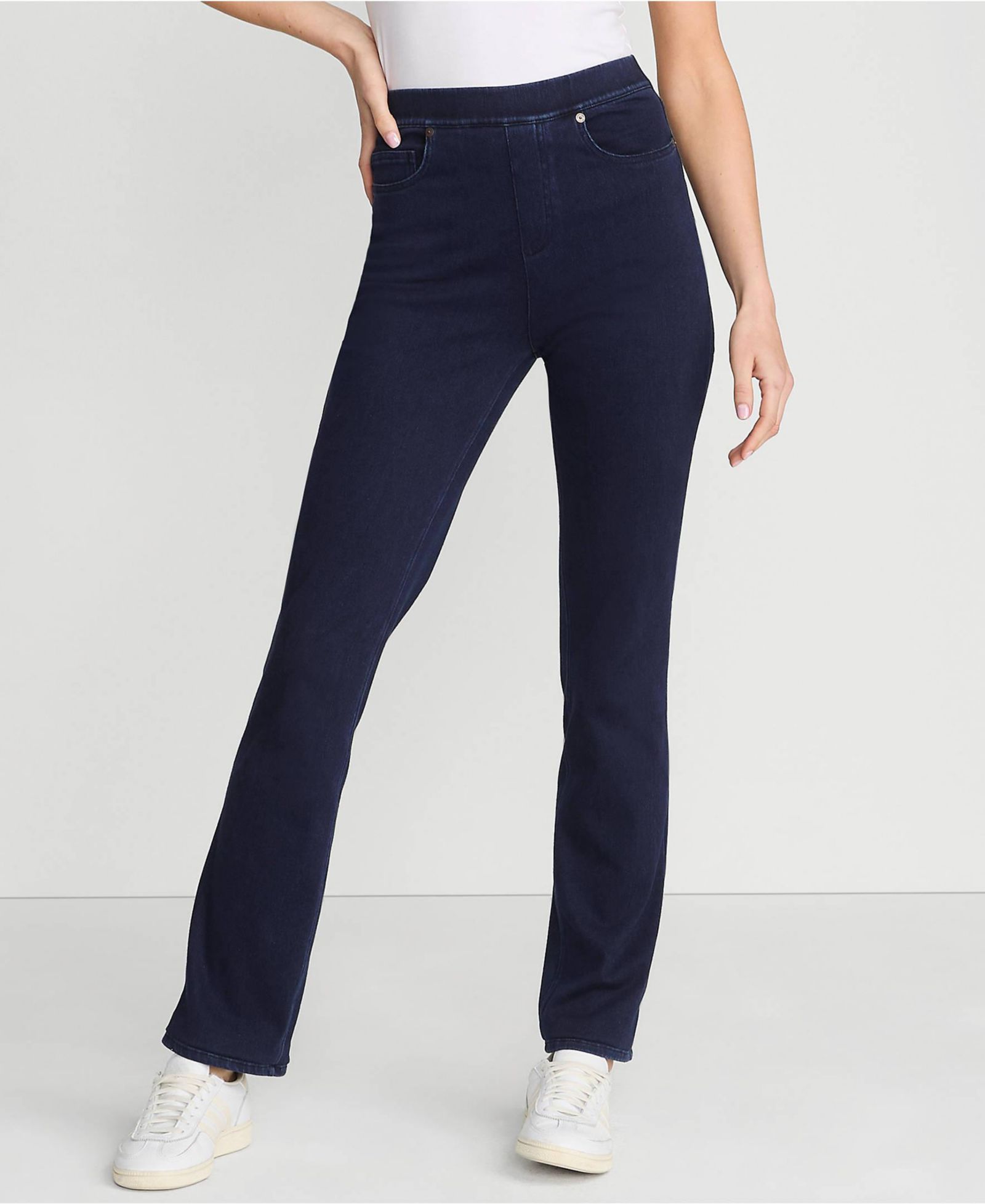 Lands' End Women's Tall Starfish High Rise Knit Denim Straight Jeans