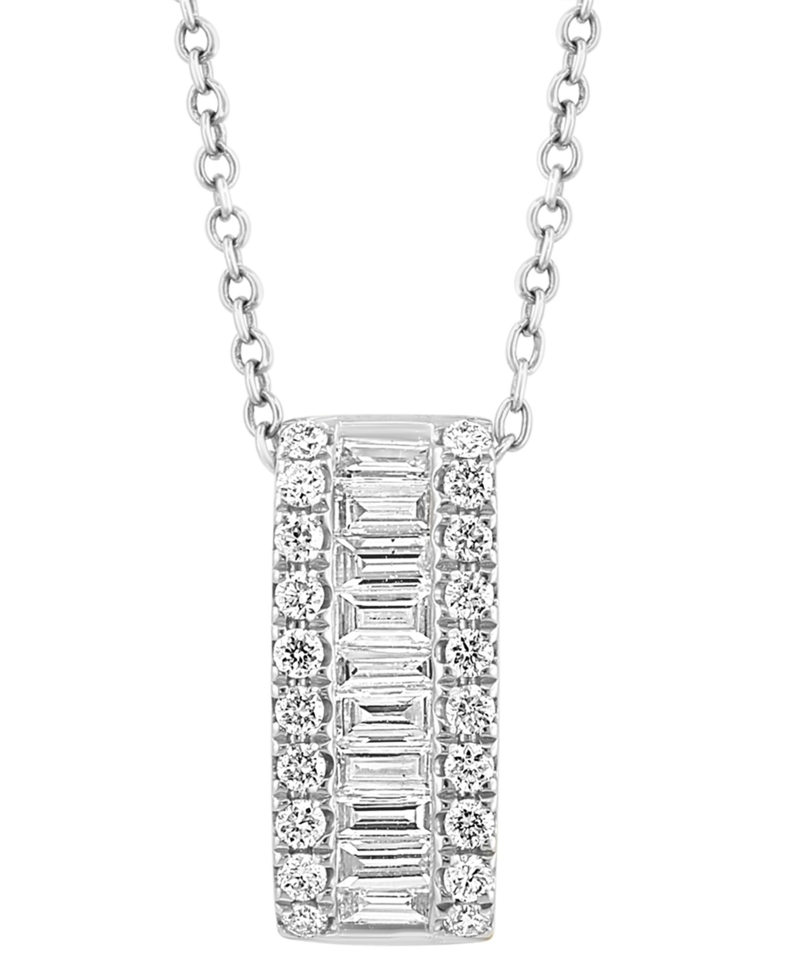 Подвеска EFFY® Diamond Baguette & Round Vertical Bar 18" (1/2 ct. t.w.) в 14k Gold (также доступно в 14k White Gold)