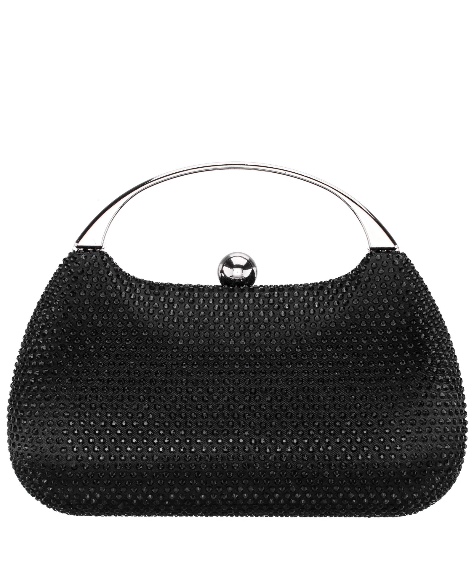 Nina Crystal Minaudiere with Metal Handle