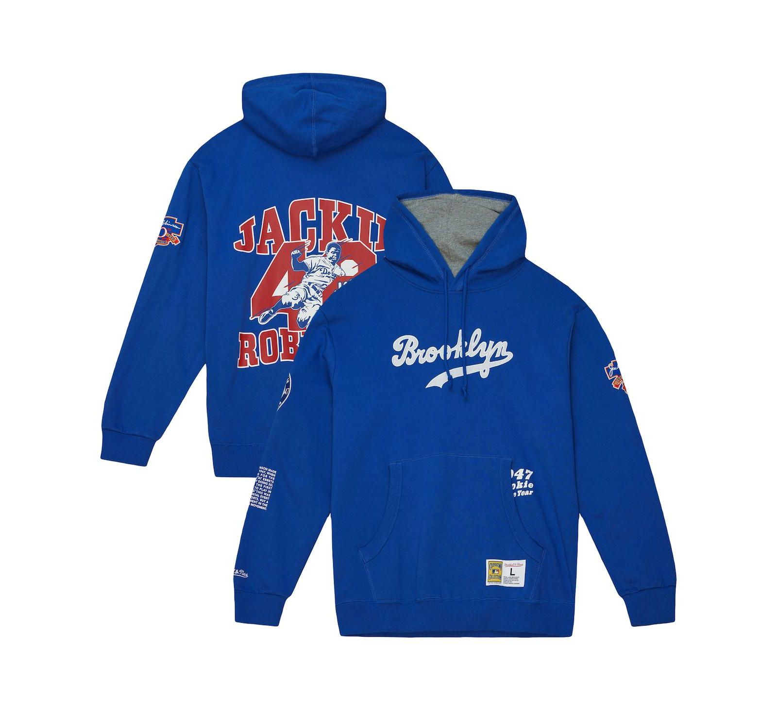 Мужской флисовый худи Mitchell & Ness Jackie Robinson Brooklyn Dodgers