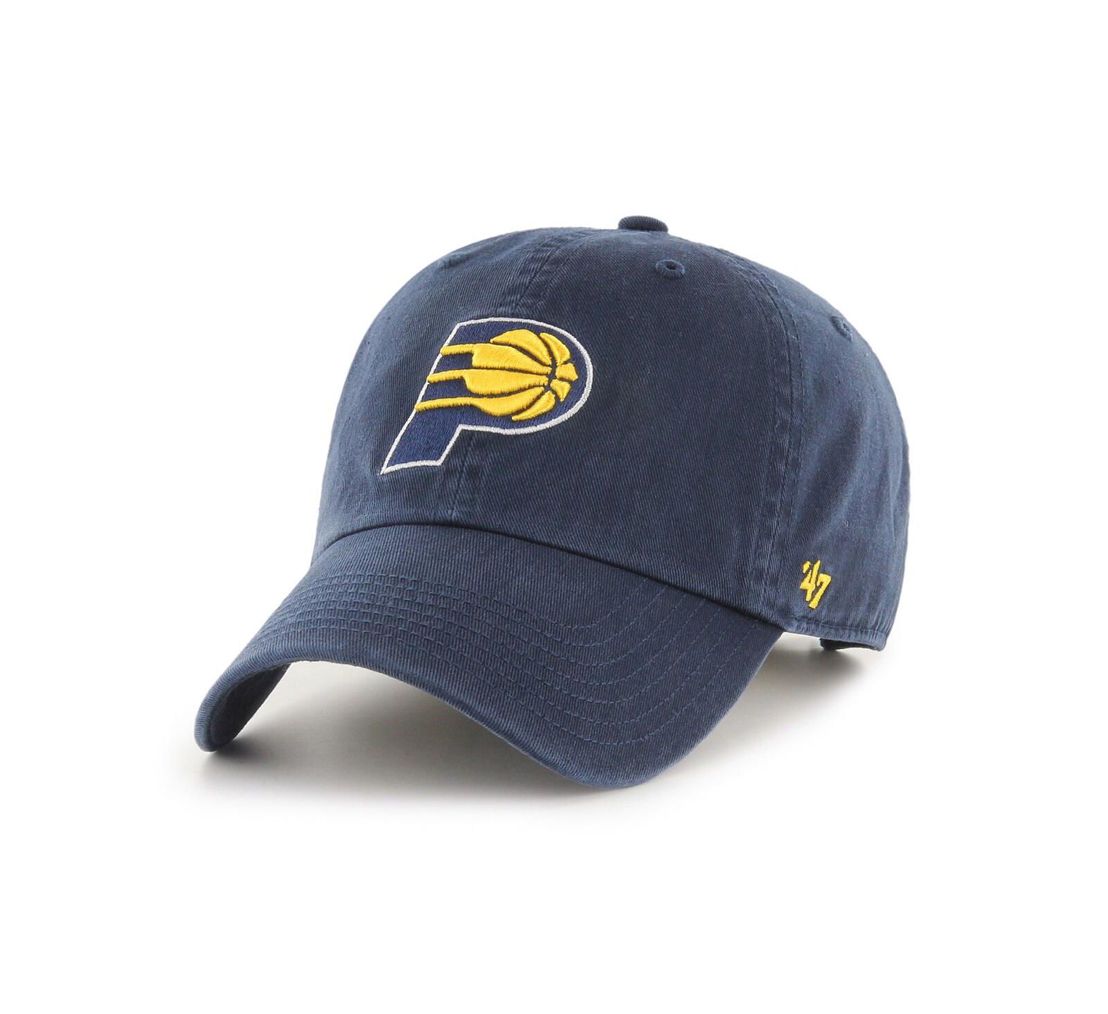 Men's '47 Brand Navy Indiana Pacers Team Logo Clean Up Adjustable Hat