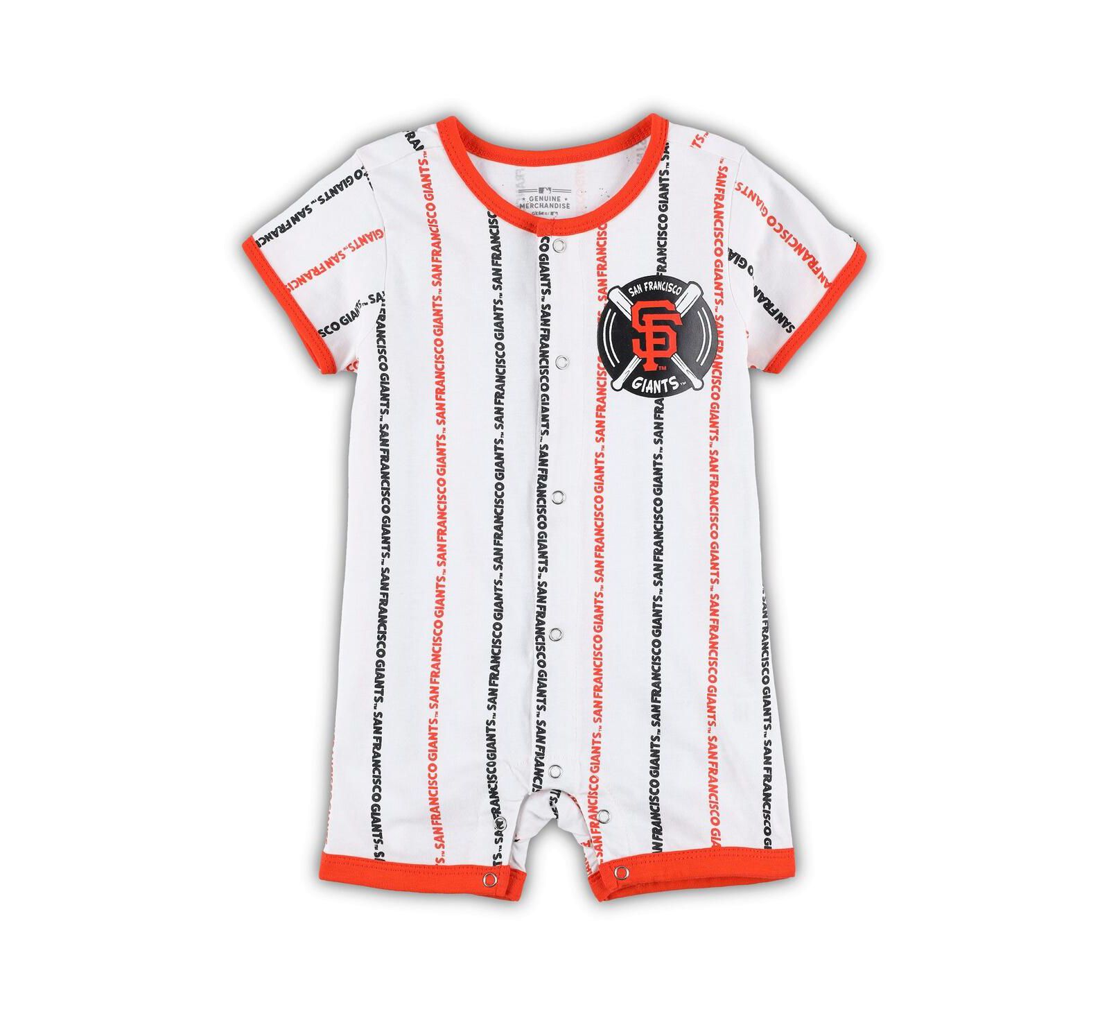 Infant Boys and Girls White San Francisco Giants Ball Hitter Coverall