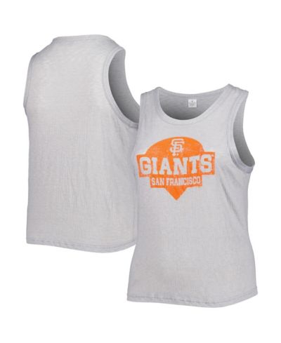 Женский топ Soft As A Grape Gray San Francisco Giants Plus Size High Neck Tri-Blend Tank