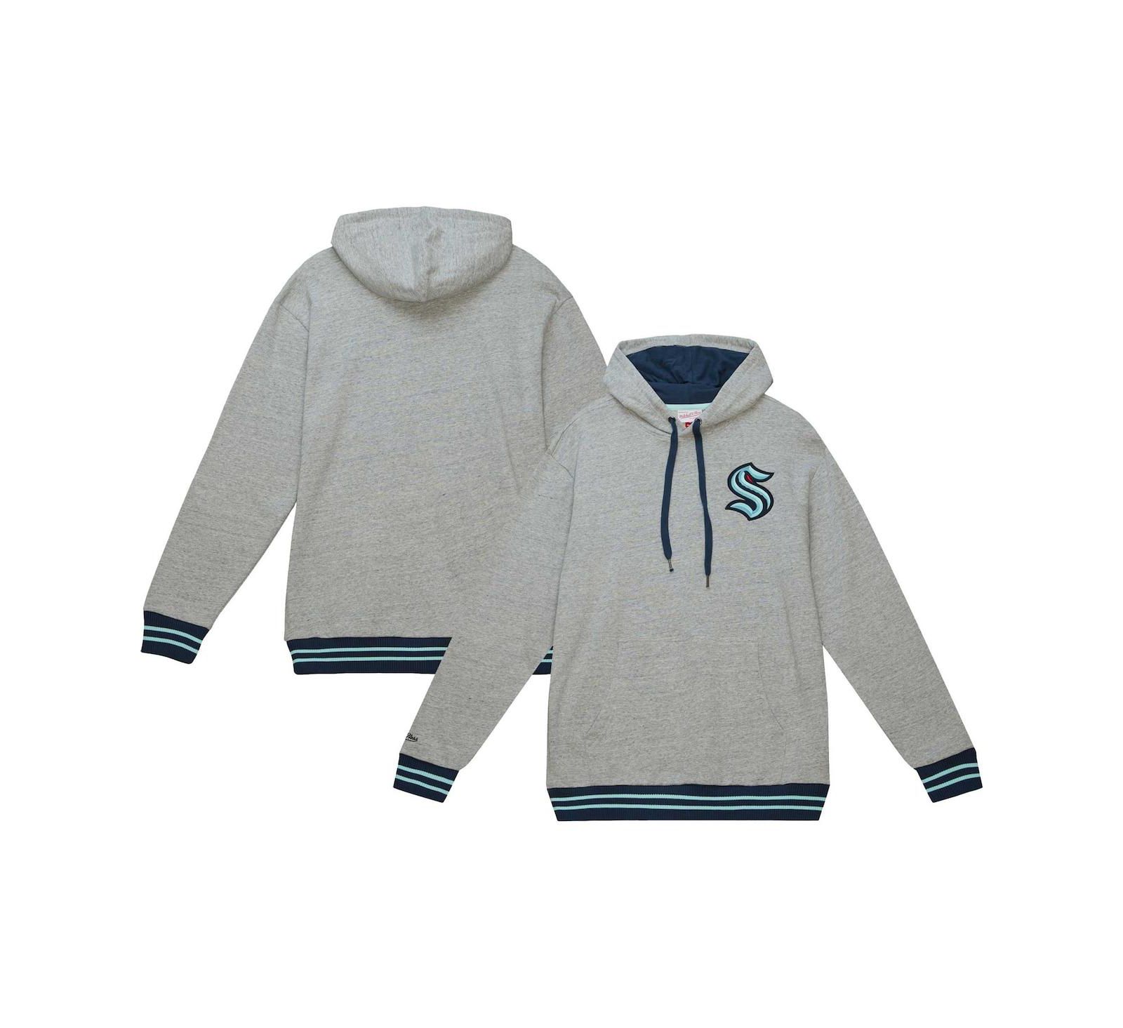 Худи Mitchell & Ness Men's Heather Gray Seattle Kraken Classic French Terry Pullover