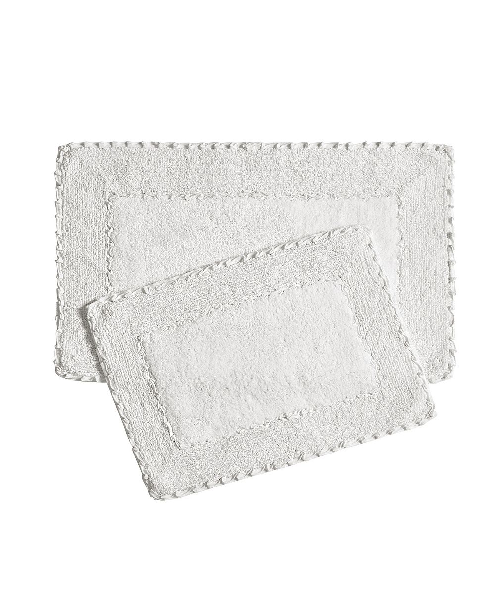 Laura Ashley Ruffle Cotton 2-Pc. Bath Rug Set