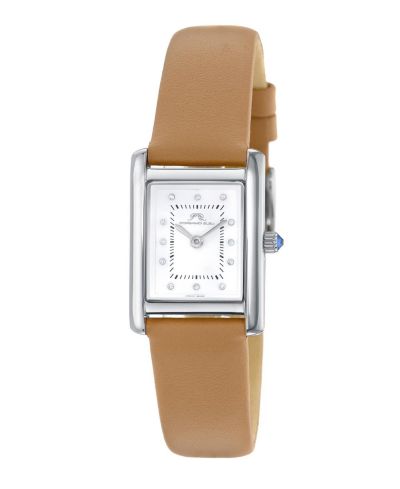 Porsamo Bleu Women's Karolina Diamond Cognac Genuine Leather Band Watch 30 mm