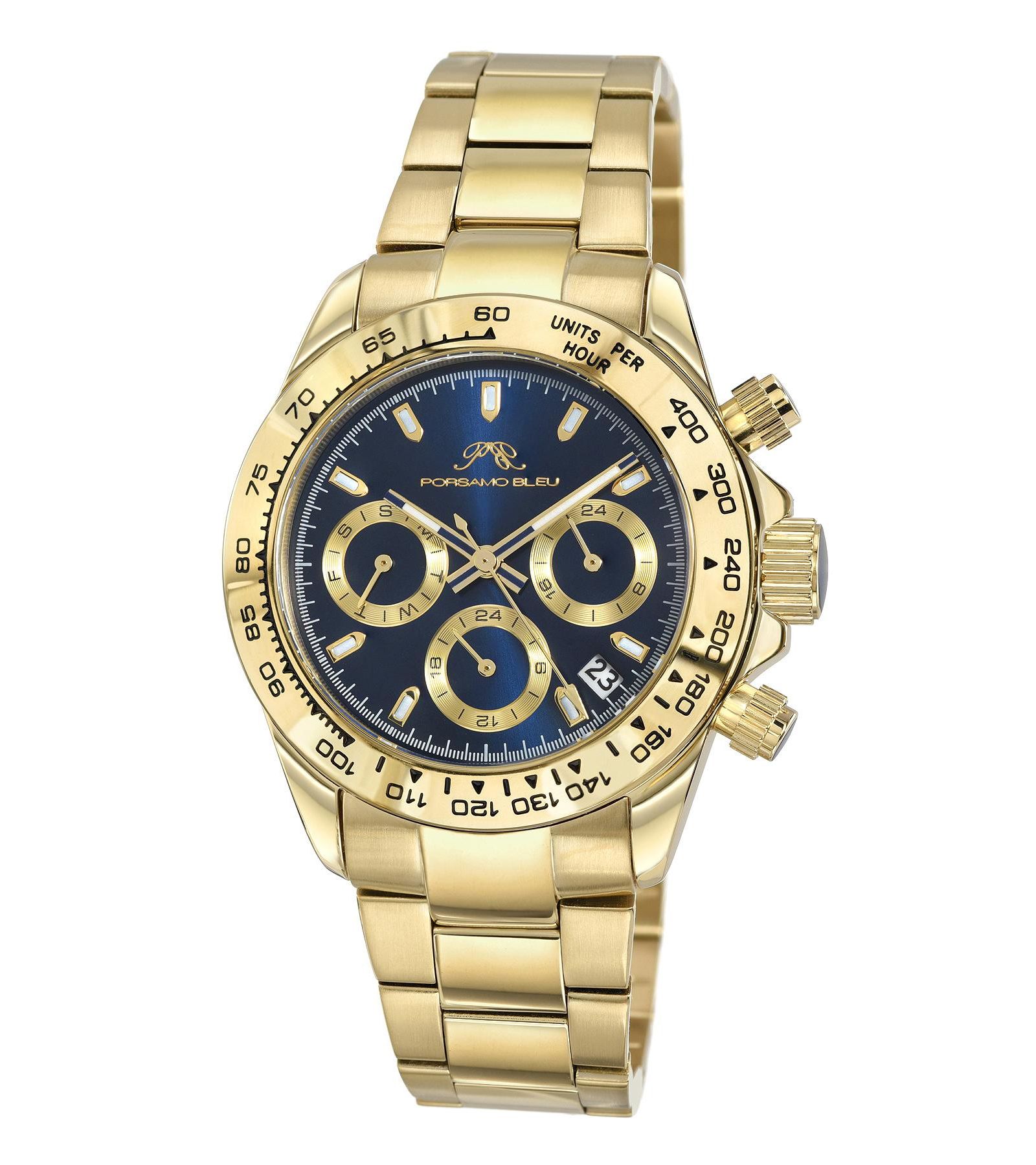 Porsamo Bleu Женские часы Alexis Multifunction Gold Tone Stainless Steel 37 mm