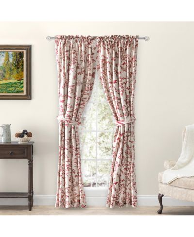 Ricardo Waverly Gardens Tailored Curtain Panel Pair with tiebacks 84"W x 72"L