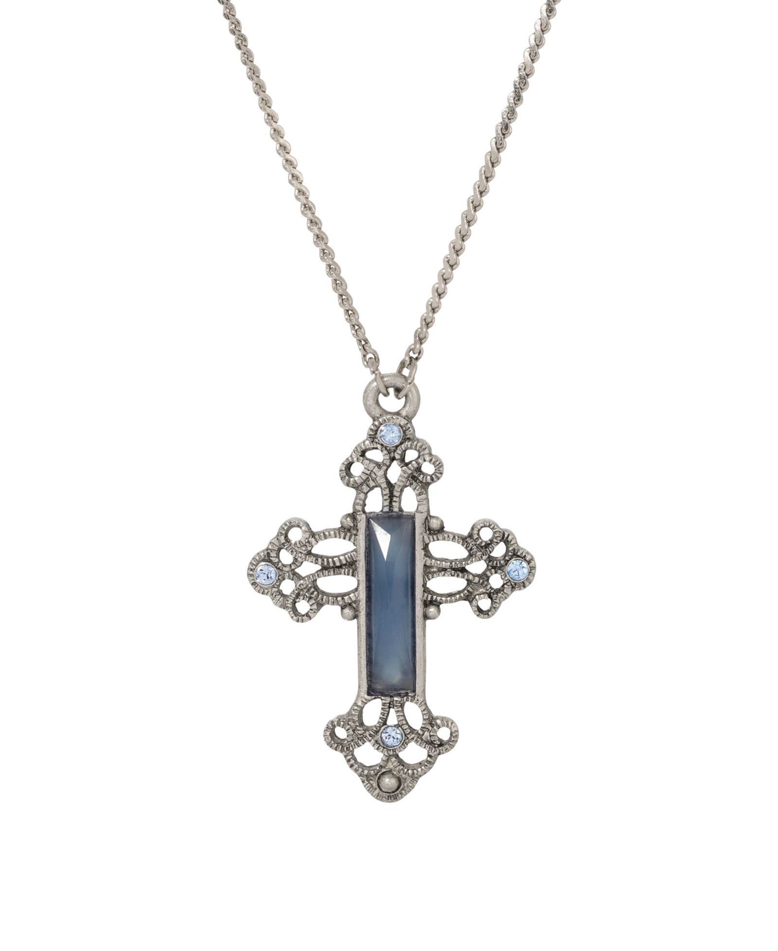 Symbols of Faith стеклянный кулон в виде синего креста