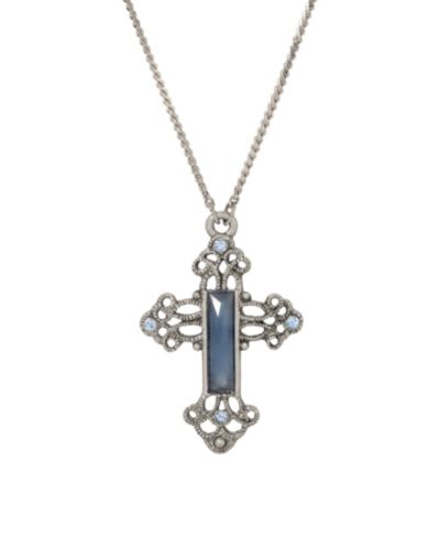 Symbols of Faith стеклянный кулон в виде синего креста