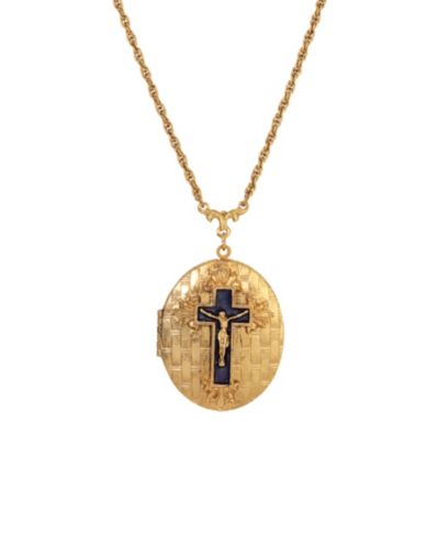 Ожерелье-кулон Symbols of Faith Enamel Crucifix Locket